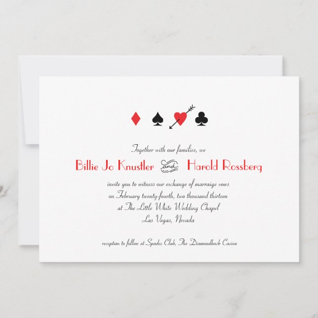 Love Struck Las Vegas Wedding Invitation (Front)