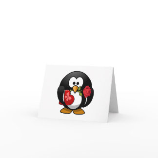 Love Struck Penguin With Valentine Gifts Holiday Card