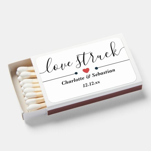 Love Struck Personalized Wedding Favor Matchboxes