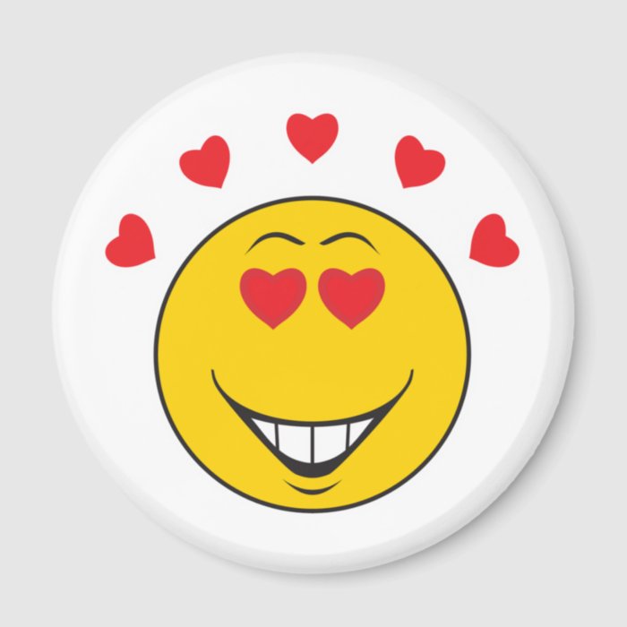 Love Struck  Smiley Face Magnets