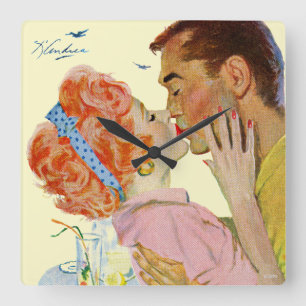 Love-Struck Square Wall Clock