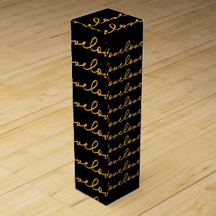 Love Stylish Gold Black Pattern  Wine Box