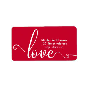 "Love" Stylish Valentines Day Address Label