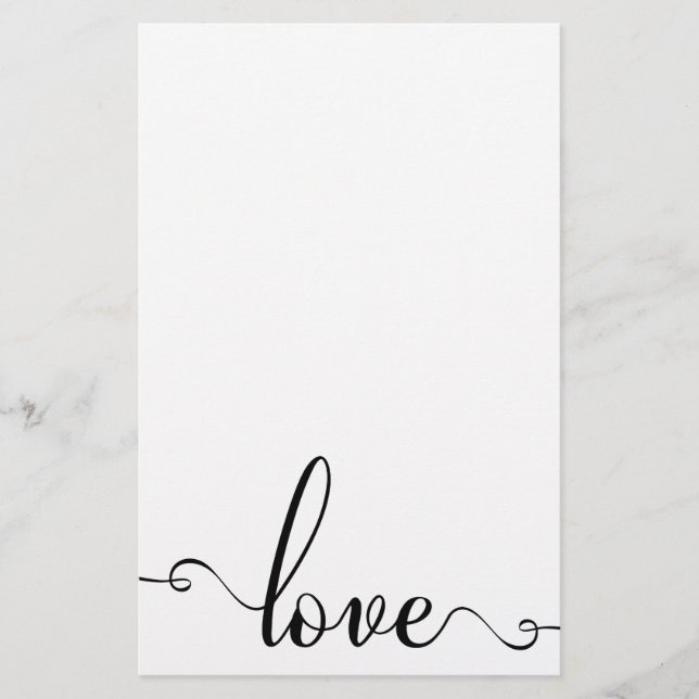 "Love" Stylish Valentines Day Stationery (Front)