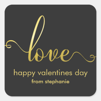 "Love" Stylish Valentines Day Stickers