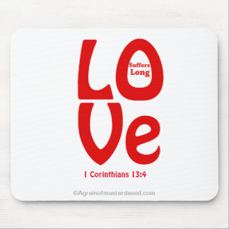LOVE suffers long Bible Quote Mouse Pad