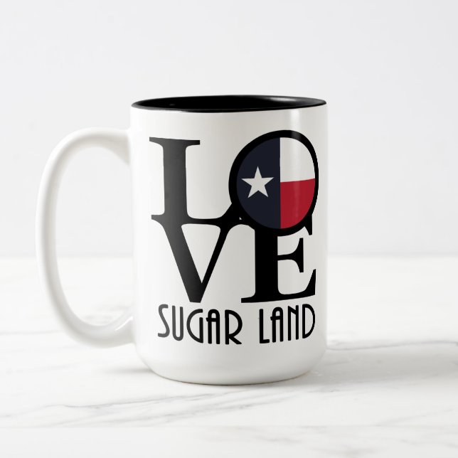 LOVE Sugar Land 15oz Two-Tone Coffee Mug (Left)