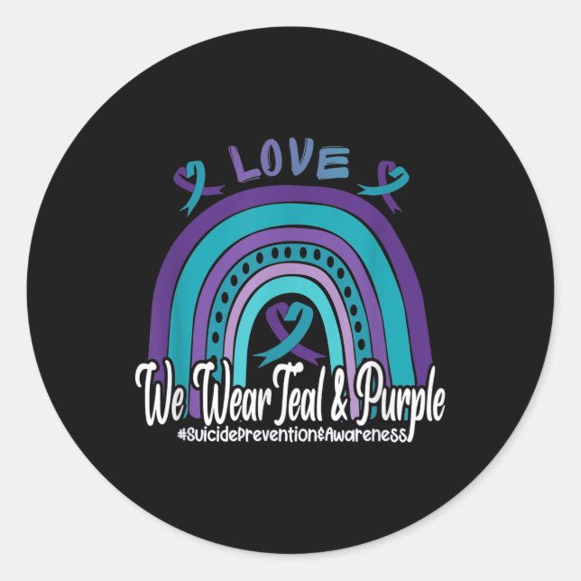 Love Suicide Prevention Awareness  Classic Round Sticker (Front)
