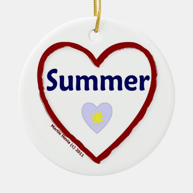 Love Summer Ceramic Ornament (Front)