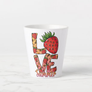 Love & Summer   Pink & Brown   Fresh Strawberry Latte Mug