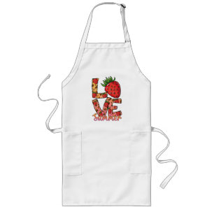 Love & Summer   Pink & Brown   Fresh Strawberry Long Apron