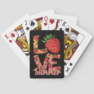 Love & Summer   Pink & Brown   Fresh Strawberry Poker Cards