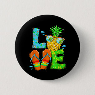 Love Summer Shirt With Pineapple And Flip Flop Button