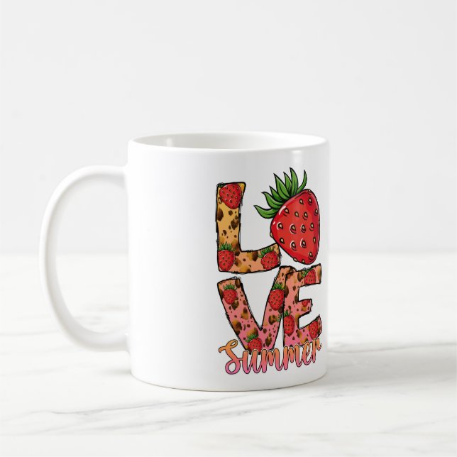Love Summer Strawberry Coffee Mug | Hello Summer  (Left)