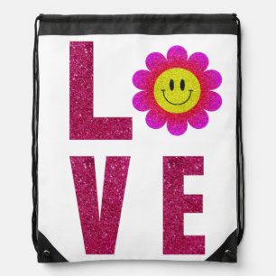 Love Sunflower Drawstring Bag
