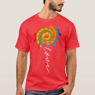 Love Sunflower Floral LGBTQ Rainbow Flag Gay Pride T-Shirt