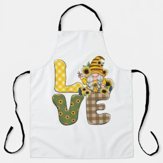 Love Sunflower Gnome Apron