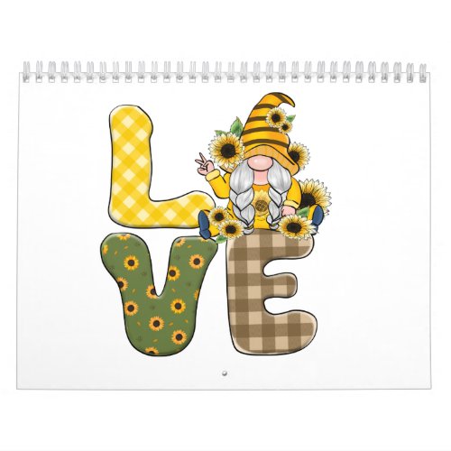 Love Sunflower Gnome Calendar