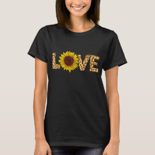 Love Sunflower Leopard Cheetah Lover T-Shirt
