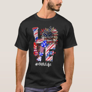 Love Sunflower Leopard Fireworks Cna Life 4th Of J T-Shirt