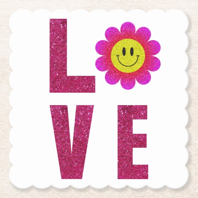 Love Sunflower Paper Coaster (Front)