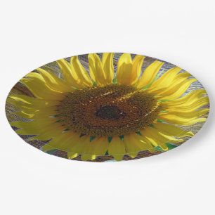 Love Sunflower Paper Plate