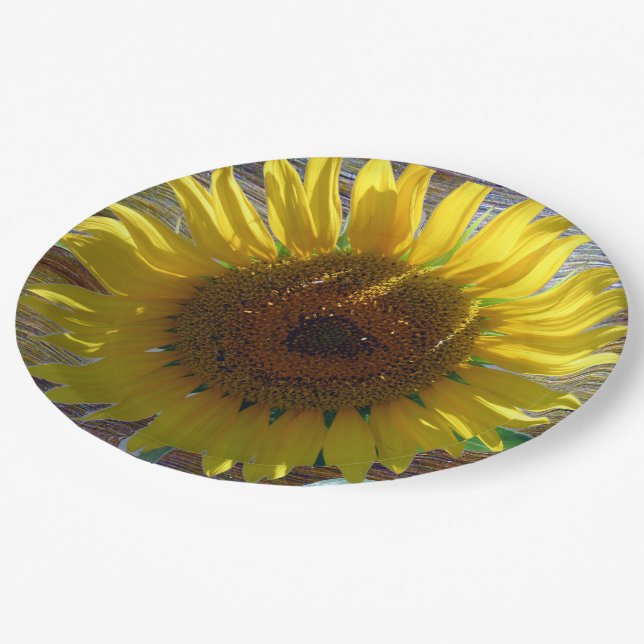 Love Sunflower Paper Plate (Angled)