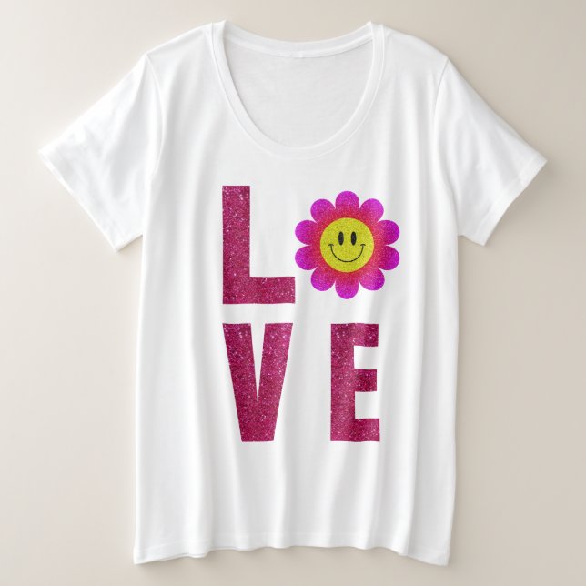 Love Sunflower Plus Size T-Shirt (Design Front)
