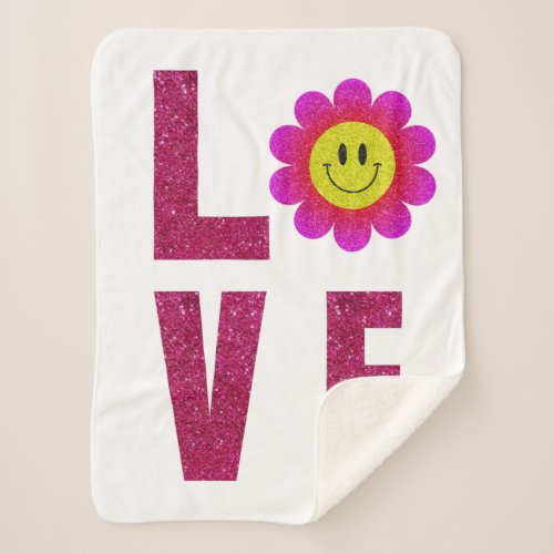 Love Sunflower Sherpa Blanket