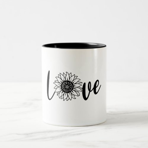 Love sunflower Two_Tone coffee mug