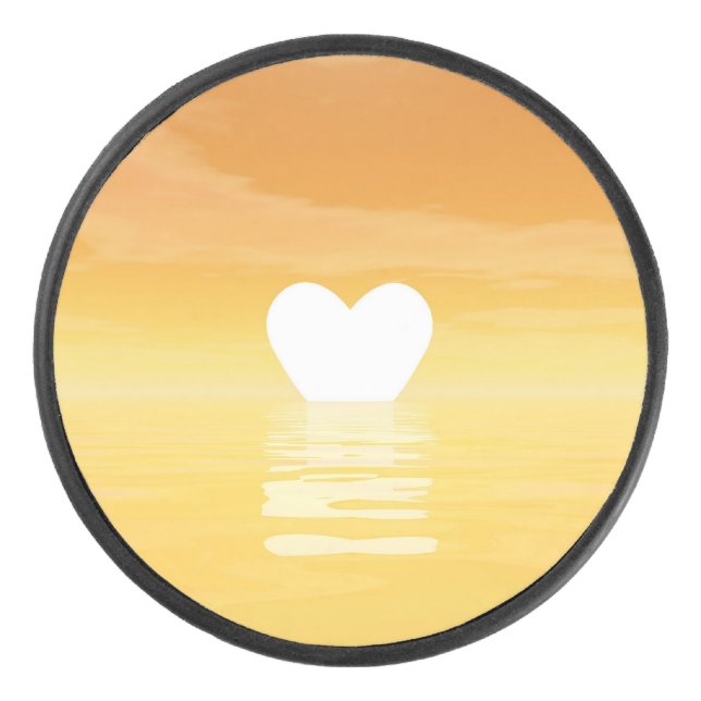 Love sunset - 3D render Hockey Puck (Front)