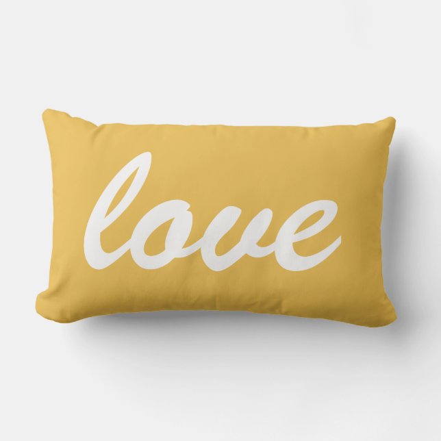 Love Sunshine Yellow New Home Gift Lumbar Pillow (Front)