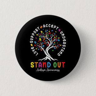 Love Support Accept Understand Autism Awareness Au Button
