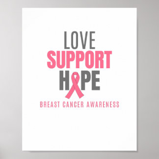 love support hope breast cancer Poster & Prints