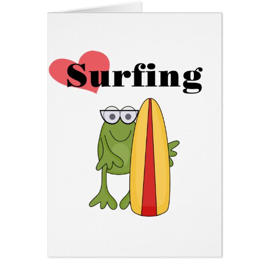Love Surfing Frog T-shirts and Gifts (Front)