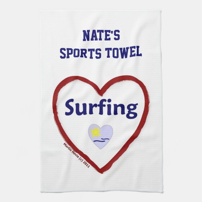Love Surfing - Sports Towel (Personalize) (Vertical)