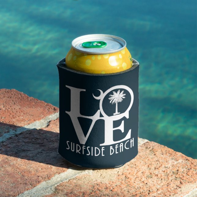 LOVE Surfside Beach SC  Can Cooler (In Situ Pool)