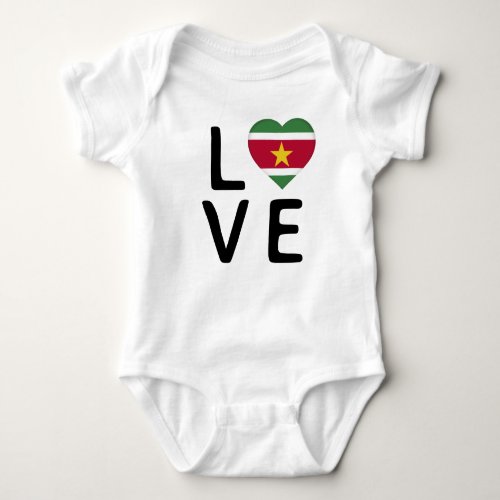 Love _ Suriname Flag Baby Bodysuit