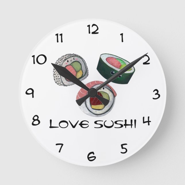 Love Sushi Round Clock (Front)