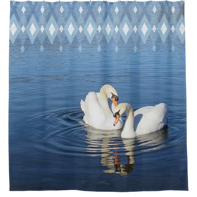 Love Swans Shower Curtain (Front)