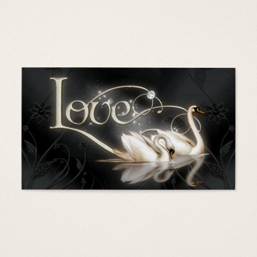 Customizable Black Swans Gift Tag Business Card Template