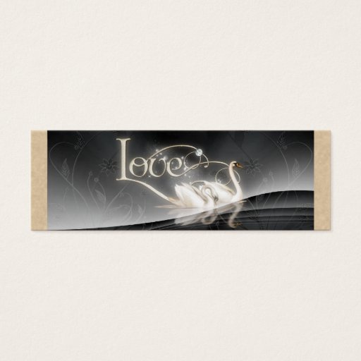 Customizable Small Gray Swan Gift Tag Business Card Templates