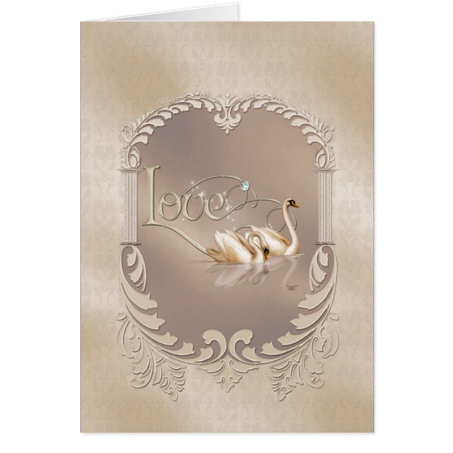 Love Swans Wedding Cards (Front)