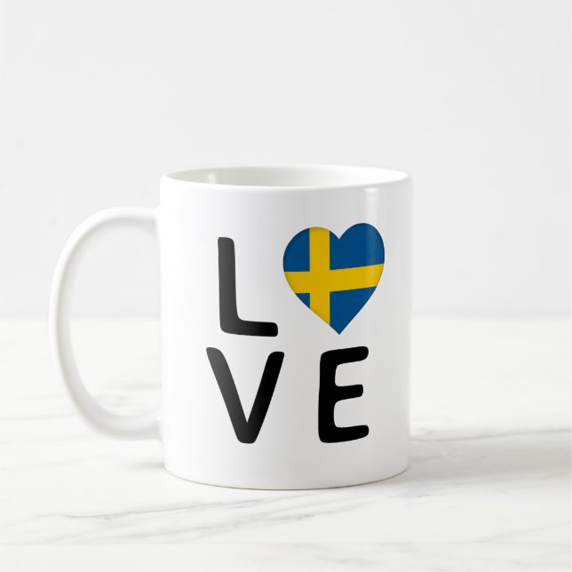 Love - Sweden Flag Coffee Mug (Left)