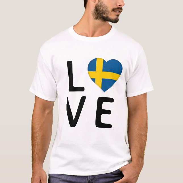 Love - Sweden Flag T-Shirt (Front)