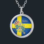 Love Sweden & Swedish Flag fashion / sports Silver Plated Necklace<br><div class="desc">Necklace (fashion): Sweden,  Emblem & Swedish Flag fashion design - love my country,  travel,  holiday,  country patriots / sports fans</div>
