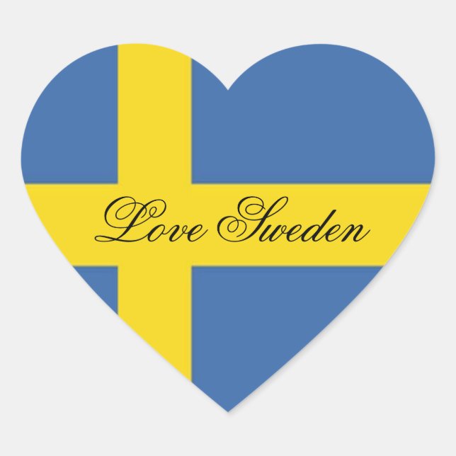Love Sweden-Swedish Flag Heart Sticker (Front)