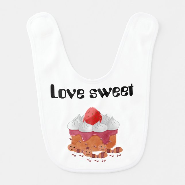 Love sweet. baby bib (Front)