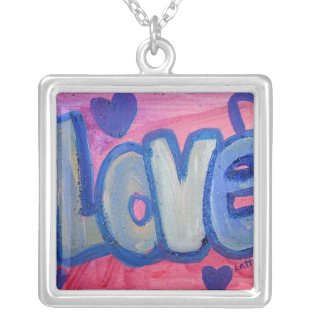 Love Sweet Candy Silver Pendant Necklace (Front)