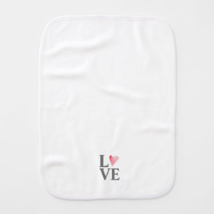 LOVE Sweet Heart Pink Art New Baby Baby Burp Cloth
